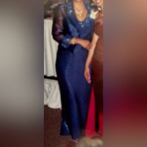 David's Bridal Navy Maxi Dress